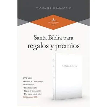 Biblia Reina Valera 1960 Para Regalos y Premios Letra 8 Puntos 14 x 20 cm Blanco