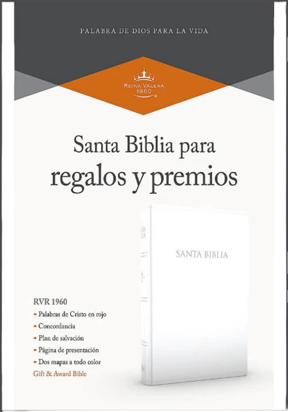 Biblia Reina Valera 1960 Para Regalos y Premios Letra 8 Puntos 14 x 20 cm Blanco