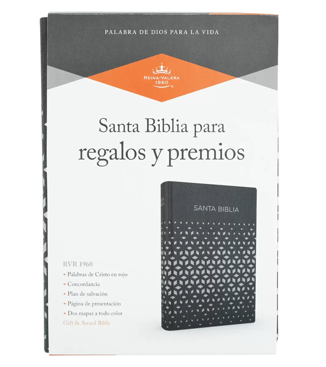 Biblia Reina Valera 1960 para Regalos y Premios Letra 8 puntos 14 x 20 cm Negro/Plata Imit. Piel