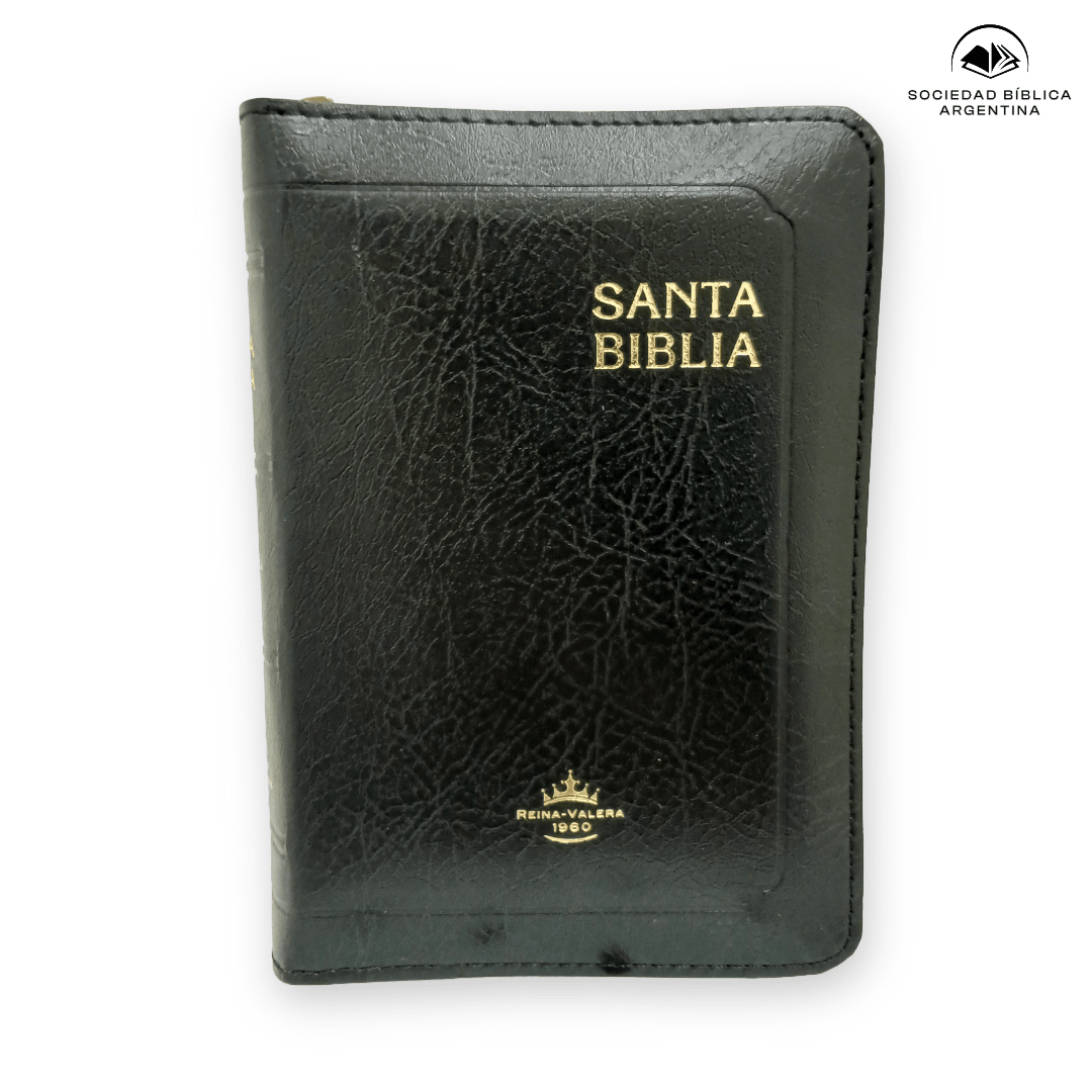 Biblia Reina Valera 1960 – Tapa Flexible Negro, con Cierre, Concordancia, Letra 6 Puntos