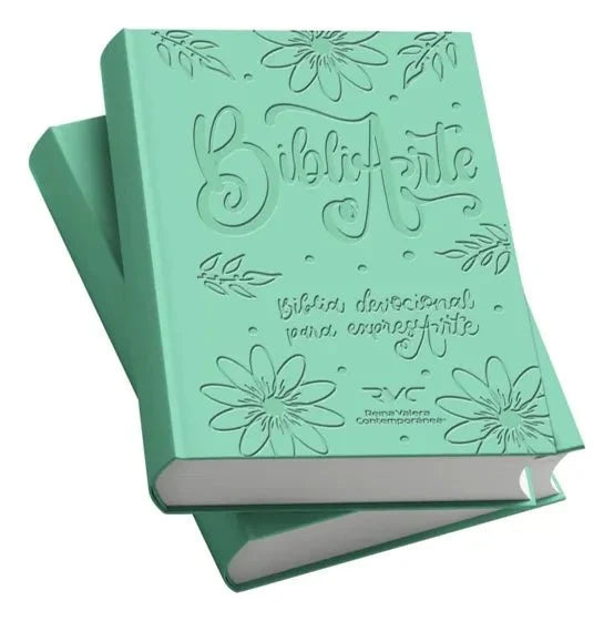 Biblia Reina Valera Contemporánea – Tapa Imitación Piel y Tela Lino y Rosa con Bolso Turquesa, Concordancia, Palabras de Jesús en Rojo, 18 x 25 cm, Letra 12 Puntos