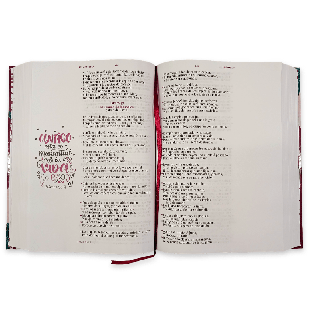 Biblia Reina Valera 1960 – Tapa Dura Flores Adoro, 18 x 24 cm, Letra 12 Puntos