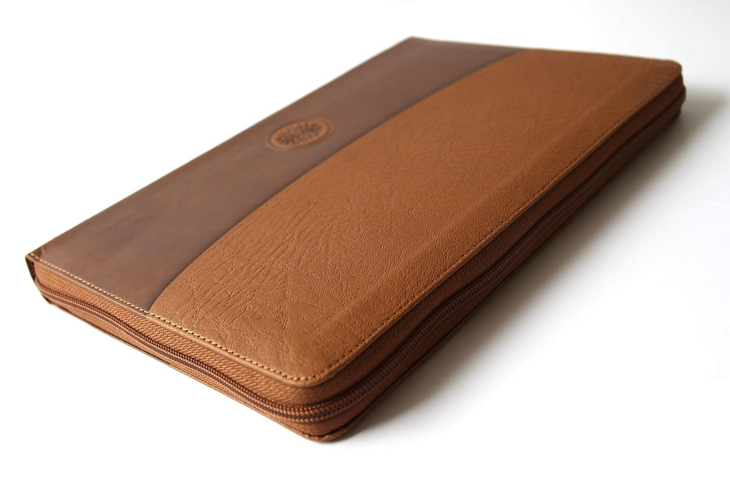 Biblia Reina Valera 1960 · Letra grande · Tapa piel color canela · Con cierre