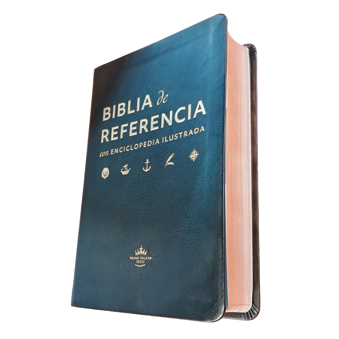 Biblia De Referencia Ilustrada - Reina Valera 1960 - Símil Piel - Color Negro