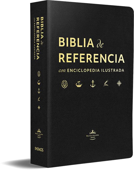 Biblia De Referencia Ilustrada - Reina Valera 1960 - Símil Piel - Color Negro