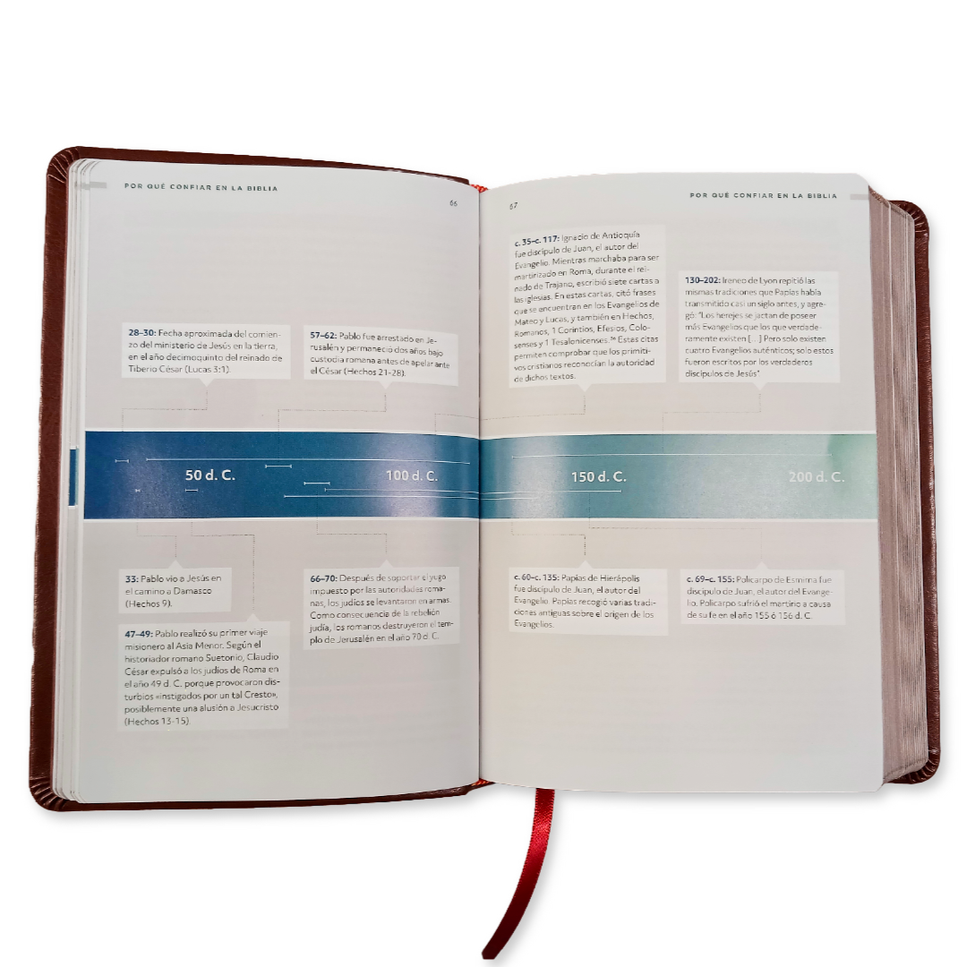 Biblia De Referencia Ilustrada - Reina Valera 1960 - Símil Piel - Color Marrón