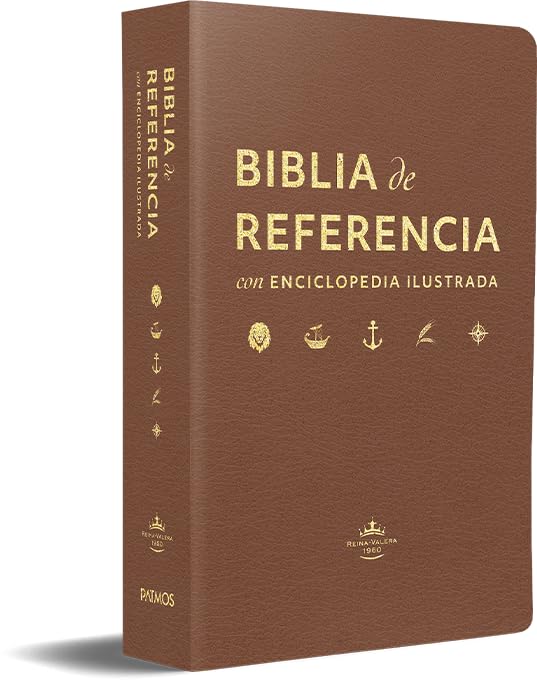 Biblia De Referencia Ilustrada - Reina Valera 1960 - Símil Piel - Color Marrón