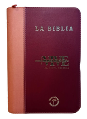 Biblia Traducción al Lenguaje Actual letra grande rosado/lila canto plateado "Vive"