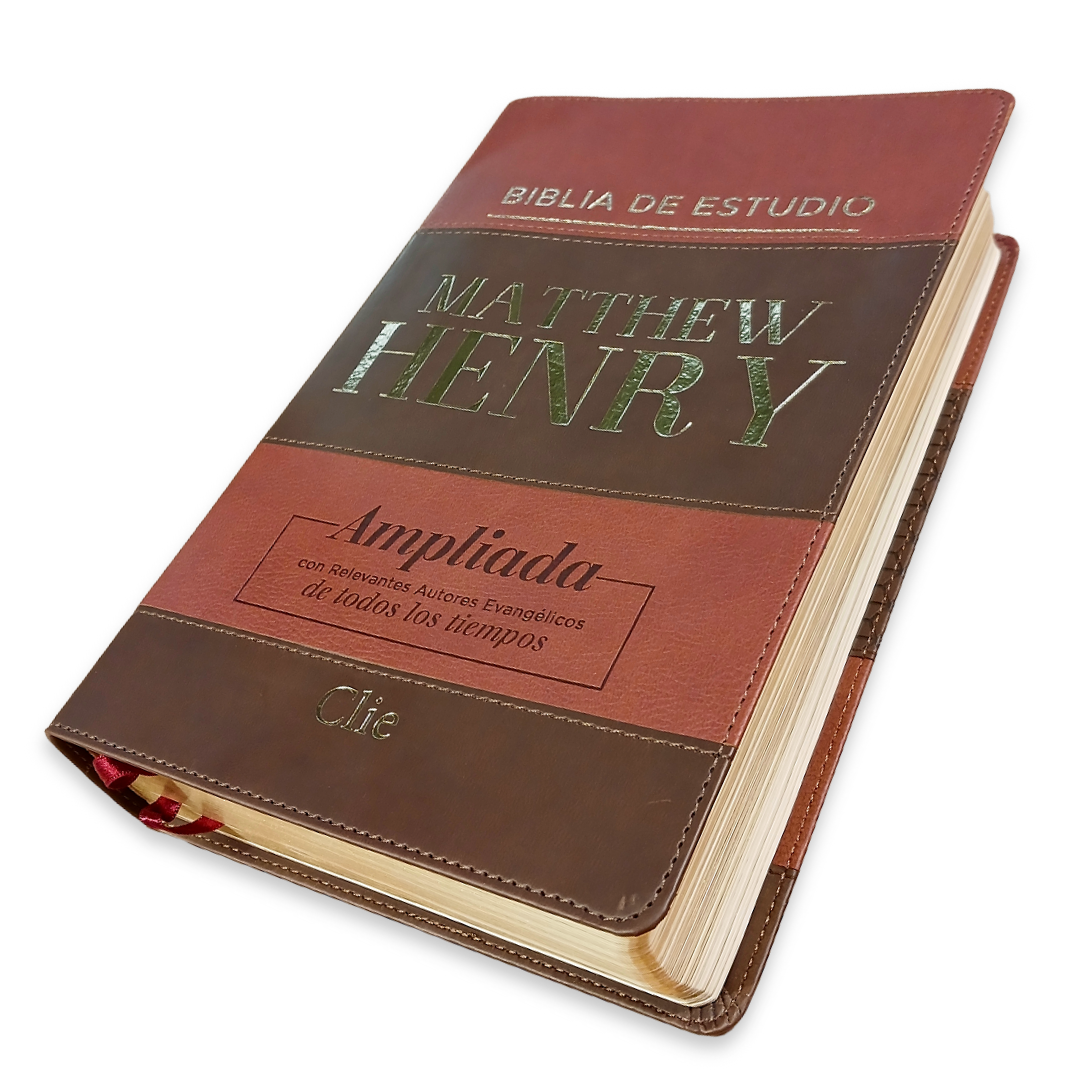 Biblia De Estudio Matthew Henry RVR2017 - Piel Genuina a dos colores