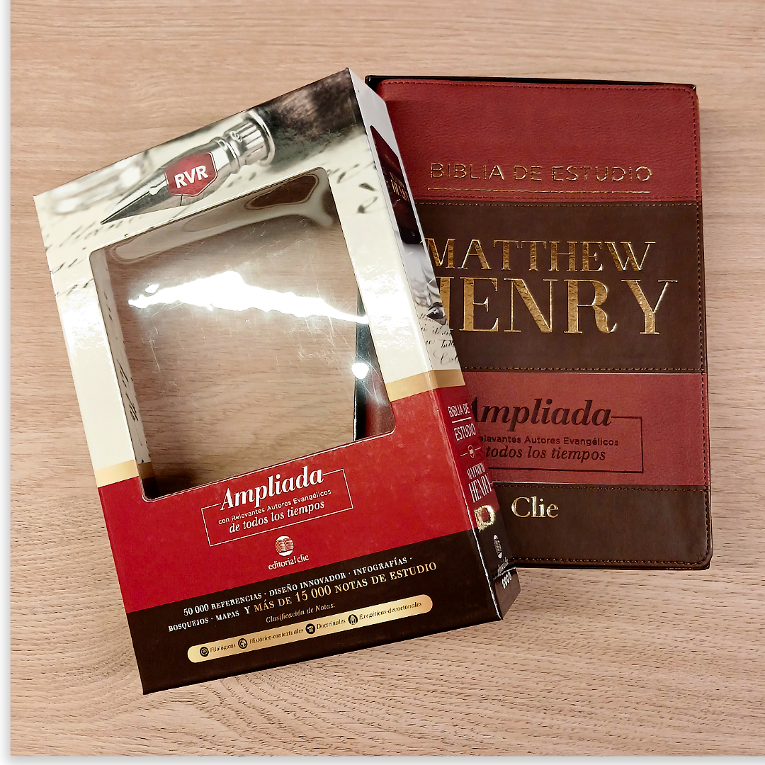 Biblia De Estudio Matthew Henry RVR2017 - Piel Genuina a dos colores