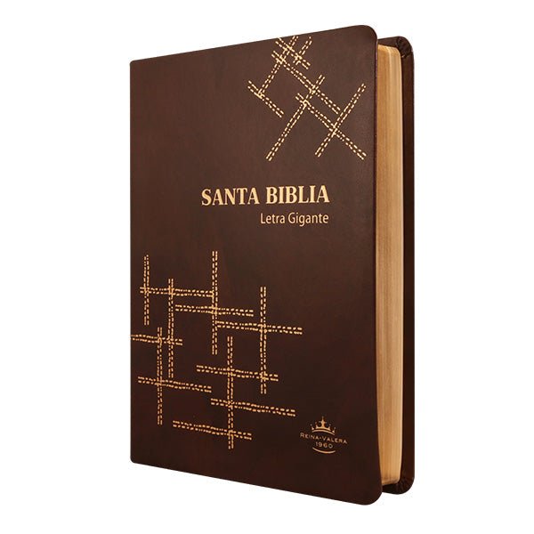 Biblia Reina Valera 1960 Letra Gigante 17x23cm Tapa PU Concordancia Cafe