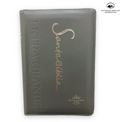 Biblia Reina Valera 1960 Letra Estándar Con Concordancia Con Cierre Tapa PU Gris 14 x 21 cm