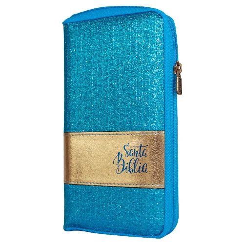 Biblia Reina Valera 1960 – Tapa Imitación Piel Azul, con Cierre, Letra 9 Puntos