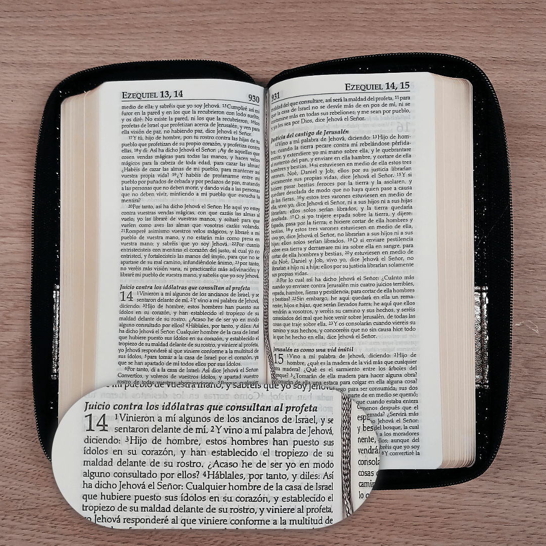 Biblia Reina Valera 1960 – Tapa Imitación Piel Negro, con Cierre, Letra 7 Puntos