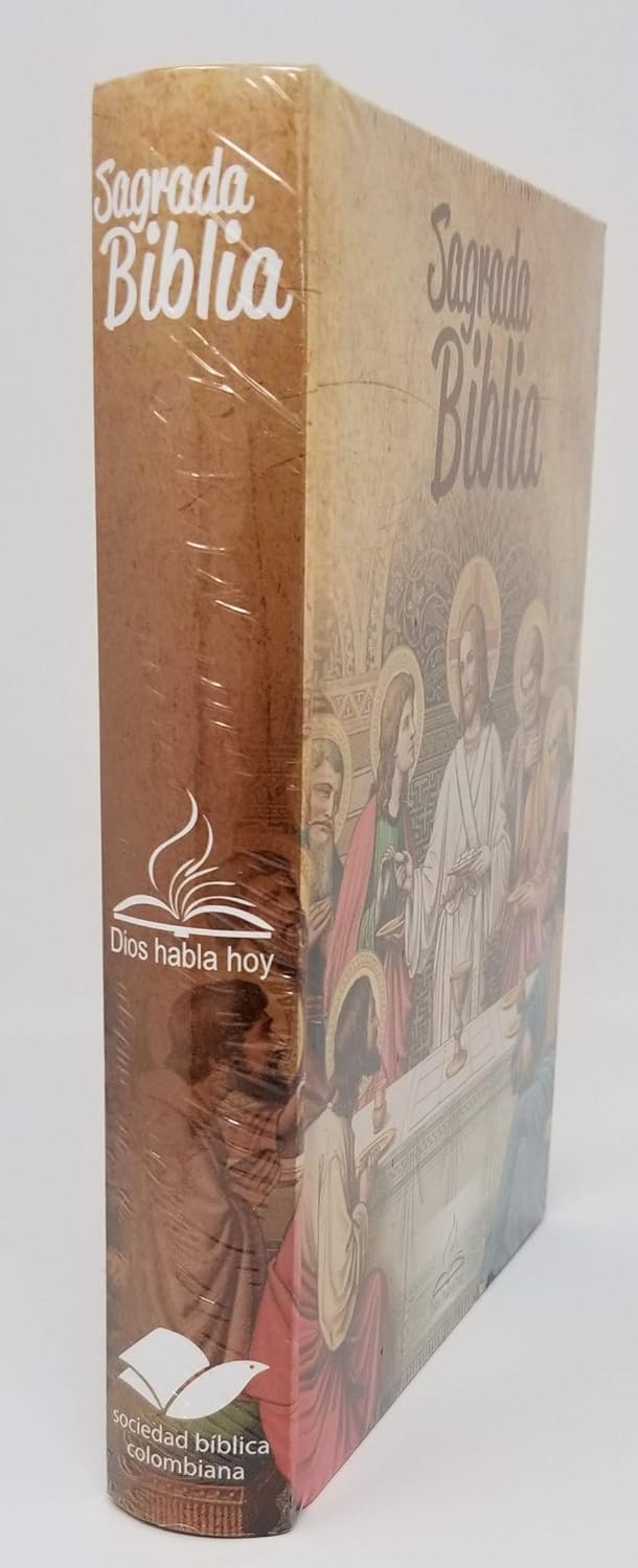 Biblia Dios Habla Hoy tapa dura Santa Cena canto dorado