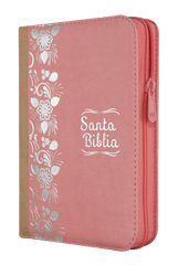 Biblia Reina Valera 1960 Letra Mayor Cierre Rosa Beige Qr