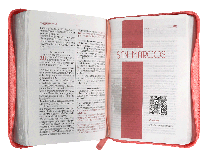 Biblia Reina Valera 1960 Letra Mayor Cierre Rosa Beige Qr