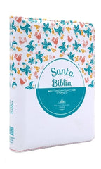 Biblia Reina Valera 1960 con cierre palabras de Jesús en rojo imitación piel verde canto blanco