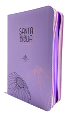 BIBLIA REINA VALERA 1960 065cLGZPJR L 12p 13x21 CONCORDANCIA CIERRE IMITACION PIEL LILA PJR QR