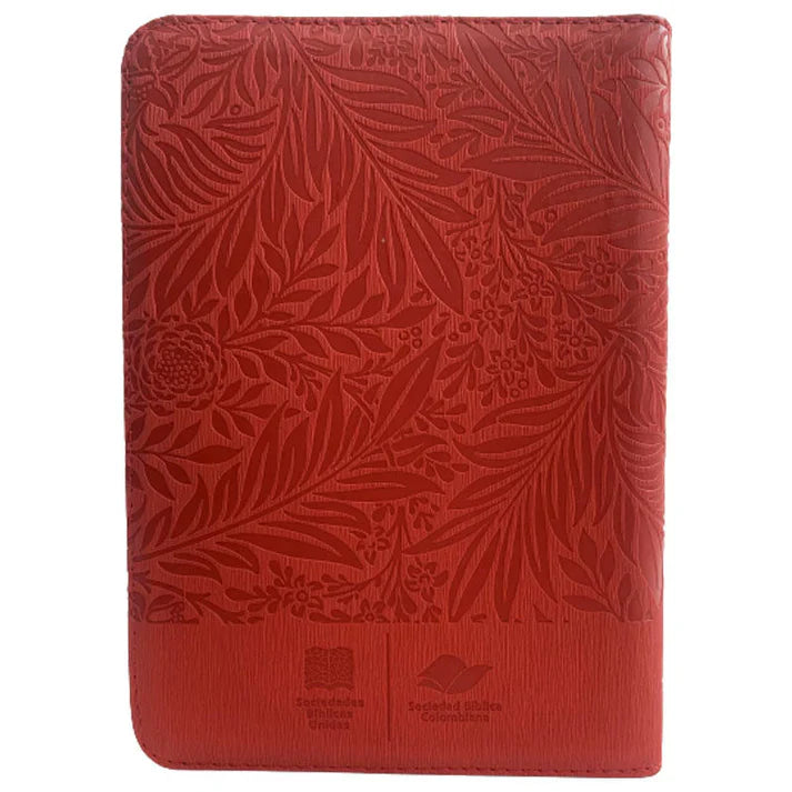 Biblia Reina Valera 1960 – 056 – Con Concordancia – Letra 10 pts – 16x22 cm – Palabras de Jesús en Rojo – Cierre con Índice – Tapa PU Rojo