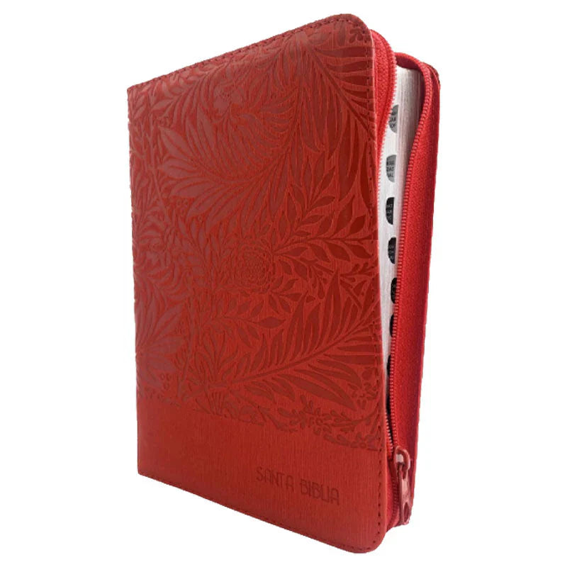 Biblia Reina Valera 1960 – 056 – Con Concordancia – Letra 10 pts – 16x22 cm – Palabras de Jesús en Rojo – Cierre con Índice – Tapa PU Rojo