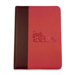 Biblia Reina Valera 1960 – 086 – Con Concordancia – Letra 12 pts – 17x23,5 cm – Palabras de Jesús en Rojo – Cierre – Tapa PU Naranja/Vino