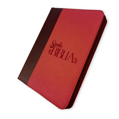 Biblia Reina Valera 1960 – 086 – Con Concordancia – Letra 12 pts – 17x23,5 cm – Palabras de Jesús en Rojo – Cierre – Tapa PU Naranja/Vino