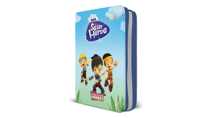 Biblia Traducción al Lenguaje Actual letra grande con cierre palabras de Jesús en rojo vinilo Héroes azul canto pintado