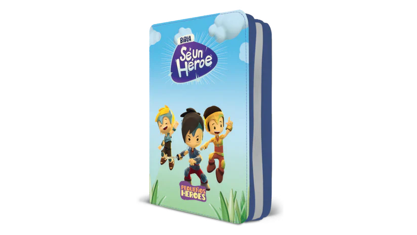 Biblia Traducción al Lenguaje Actual letra grande con cierre palabras de Jesús en rojo vinilo Héroes azul canto pintado