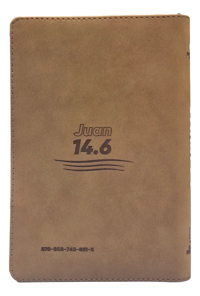 Biblia Traducción al Lenguaje Actual letra grande con cierre color miel canto dorado "Nuevo"