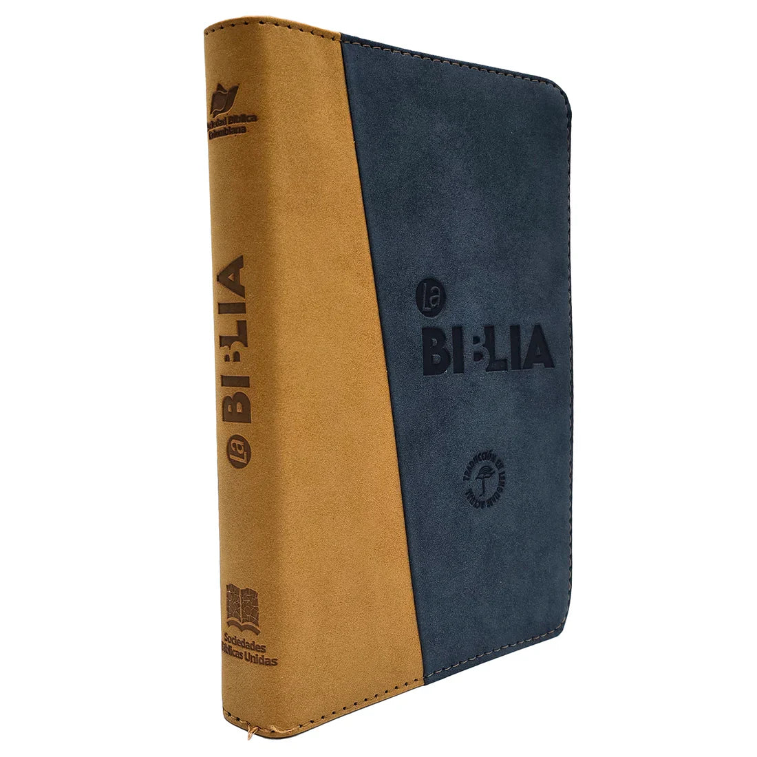 Biblia Traducción al Lenguaje Actual letra grande azul oscuro/café canto dorado