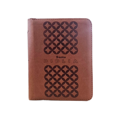 Biblia Reina Valera 1960 letra grande con cierre color café canto pintado