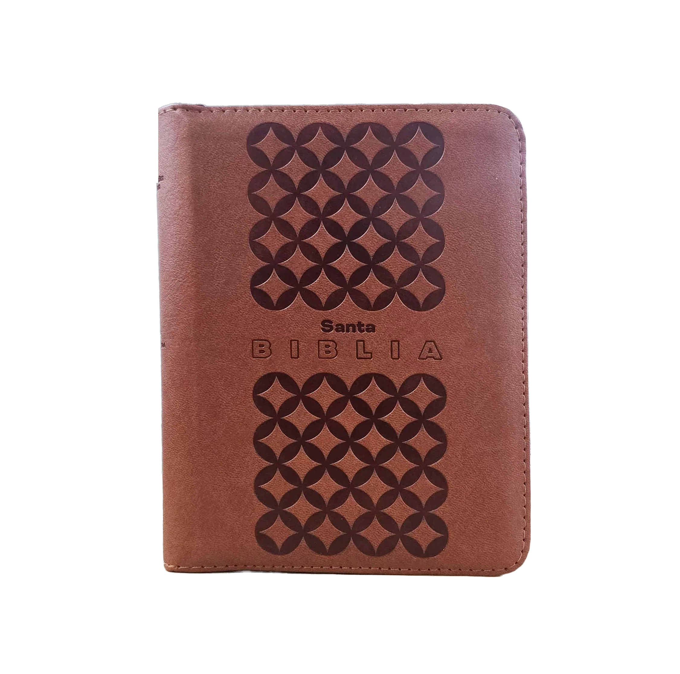 Biblia Reina Valera 1960 letra grande con cierre color café canto pintado