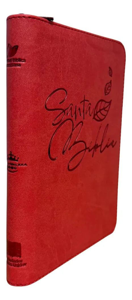 Biblia Reina Valera 1960 letra grande con cierre rojo canto dorado