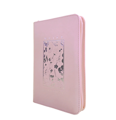 Biblia Reina Valera 1960 letra grande con cierre "Mujer Virtuosa" rosa canto plateado