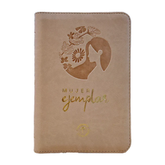 Biblia Traducción al Lenguaje Actual letra grande con cierre "Mujer Ejemplar" beige canto dorado