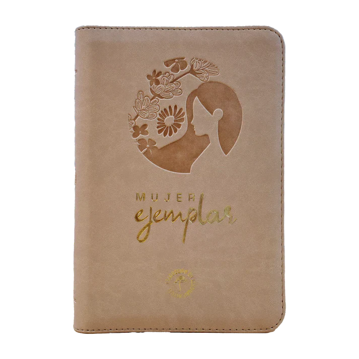 Biblia Traducción al Lenguaje Actual letra grande con cierre "Mujer Ejemplar" beige canto dorado