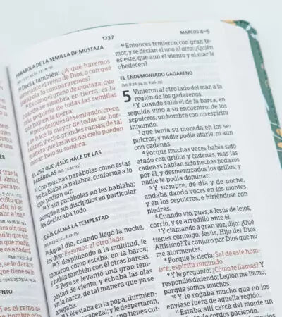 Biblia Reina-Valera 1960, Letra 12 Pt, 13,5×20, Tapa PU, Verde, Flores