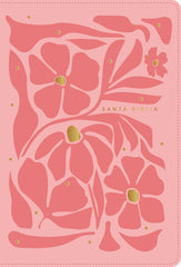 Biblia Nueva Traducción Viviente (NTV) Ultrafina, Letra 10 Pt, 16,5×24, Palabras De Jesús En Rojo, Tapa PU, Flores Rosa