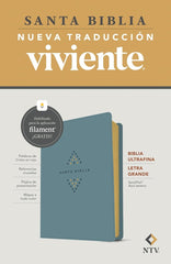 Biblia Nueva Traducción Viviente (NTV) Ultrafina, Letra 10 Pt, 16,5×24, Palabras De Jesús En Rojo, Tapa PU, Azul