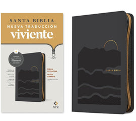 Biblia Nueva Traducción Viviente (NTV), Letra 8,25 Pt, Ultrafina, Tapa PU, Gris, Con Cierre