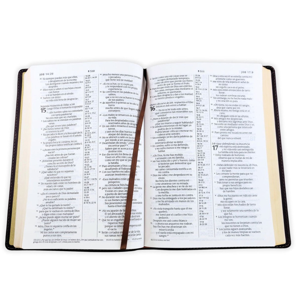 Biblia Nueva Traducción Viviente – Tapa Imitación Piel Café, Letra 9.5pt, 17x24 cm