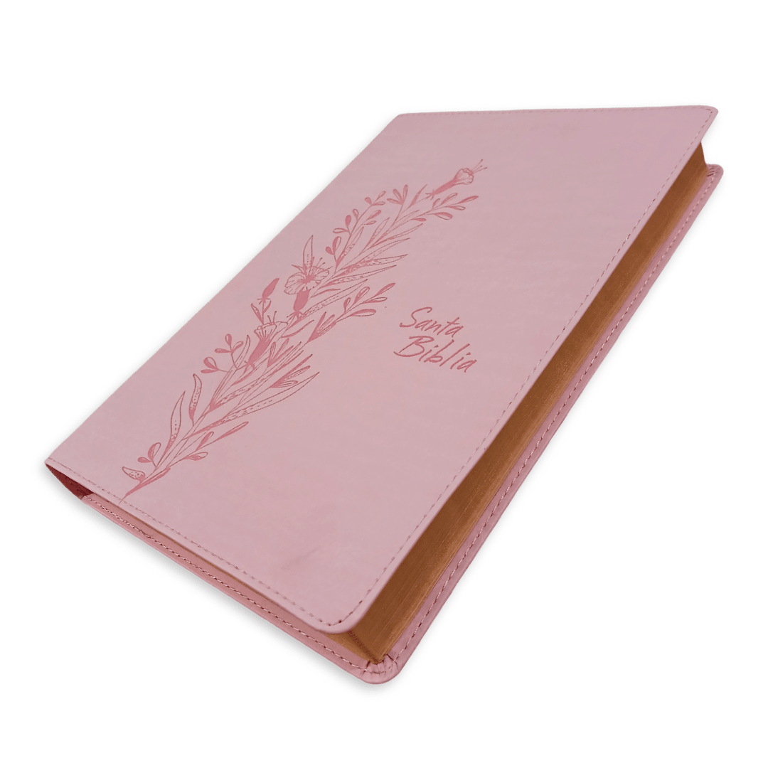 Biblia Nueva Traducción Viviente – Tapa Imitación Piel Rosa, Letra 9.5pt, 17x24 cm