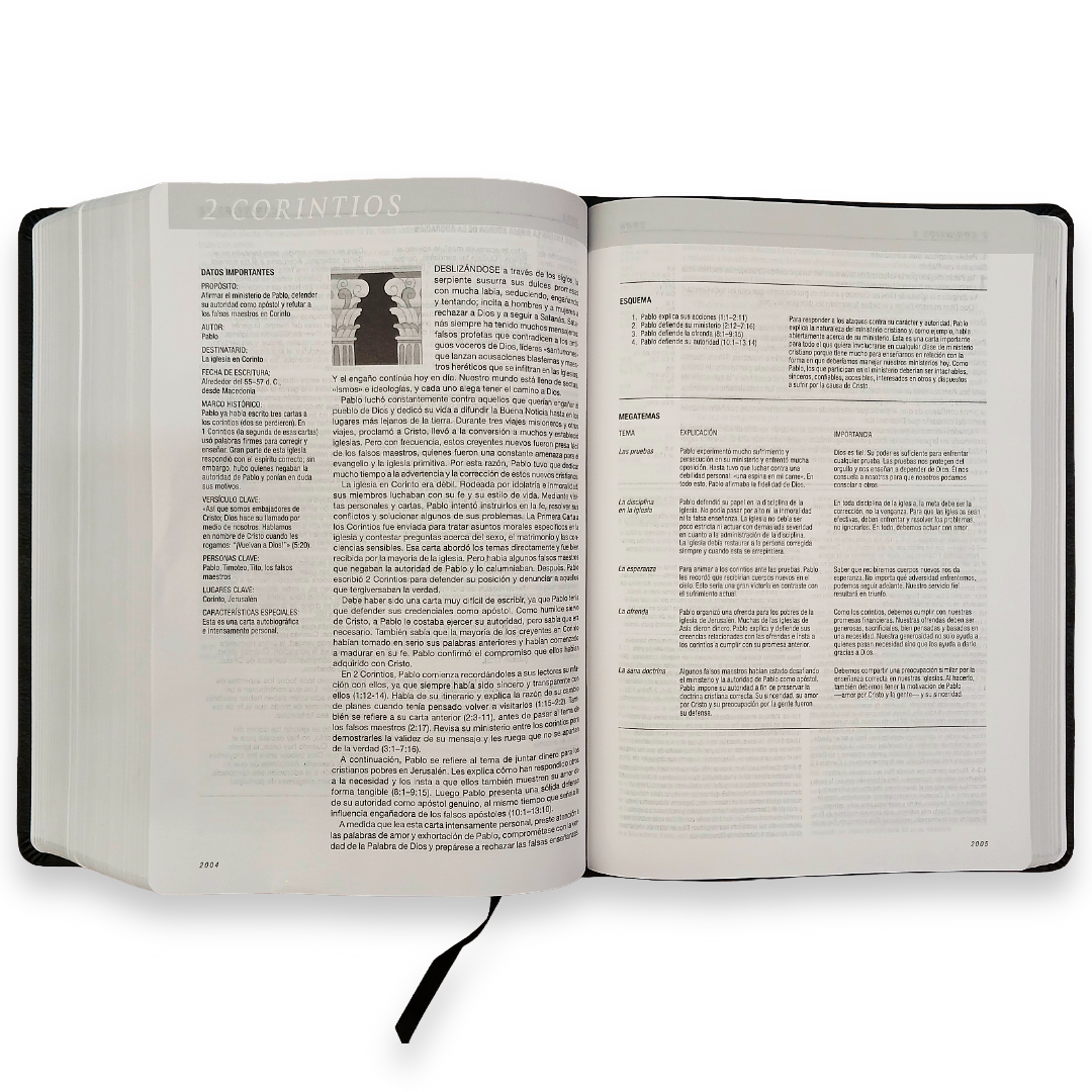 Biblia de Estudio del Diario Vivir Nueva Traducción Viviente – Tapa Imitación Piel Negro, Letra 11pt, 18x25 cm