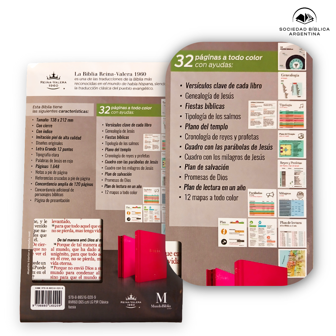 Biblia Reina Valera 1960 Czti Lg Pjr Clásica Fucsia