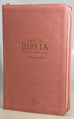 Biblia Reina Valera 1960 Letra Grande Cierre PJR Rosa Claro