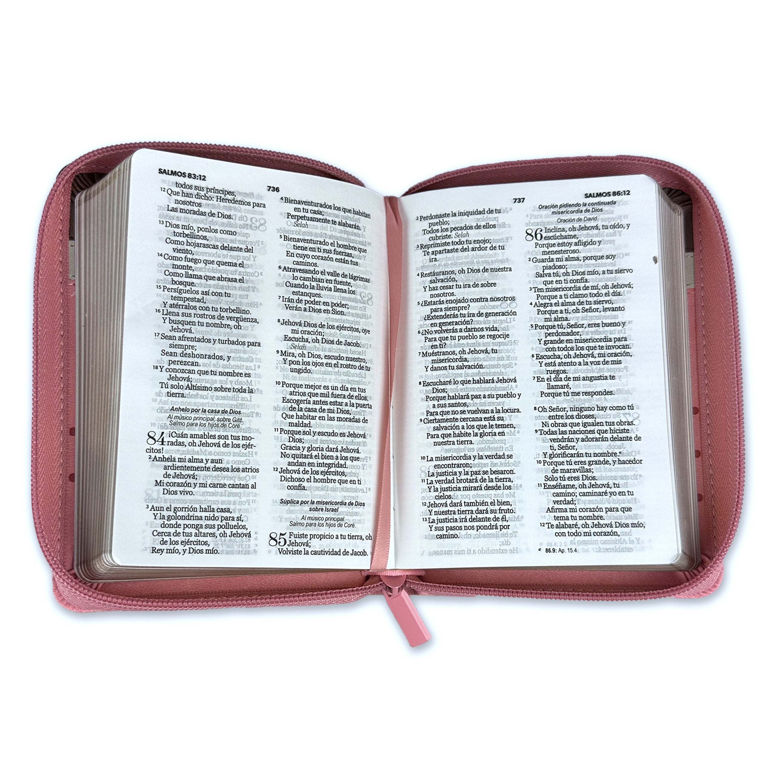 Biblia Reina Valera 1960 · 10x14 cm · Letra pequeña 8,5 pt · Con cierre · Tapa imitación piel · Colección Primor flores café, beige y rosa