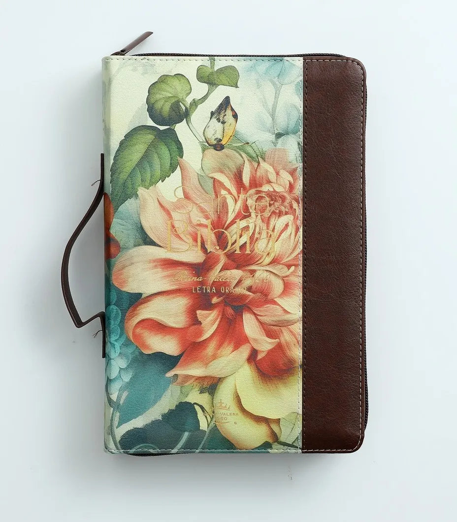 Biblia Reina Valera 1960 · 13,8x21,2 cm · Letra grande 12,5 pt · Con cierre e índice · Colección Pretty marrón