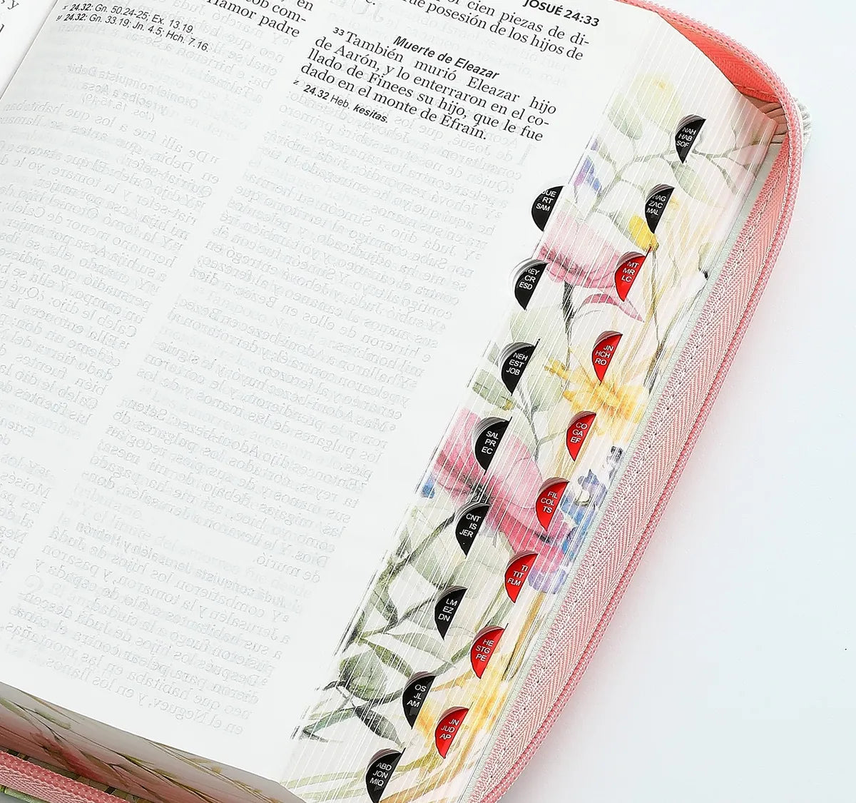 Biblia Reina Valera 1960 · 13,8x21,2 cm · Letra grande 12,5 pt · Con cierre e índice · Colección Pretty coral