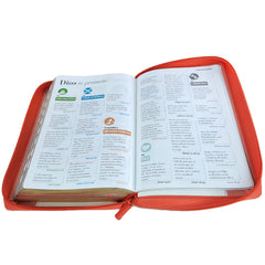 Biblia Reina Valera 1960 · 13,8x21,2 cm · Letra grande 12,5 pt · Con cierre e índice · Colección Inspiración pájaros blanco y coral